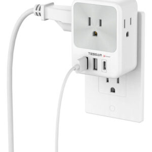 Multicontacto Con 4 Salidas Ca Y 3 Puertos Usb Para Hogar Color