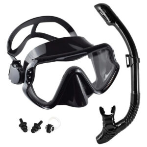 Máscara De Snorkel Para Adultos 180 Antivaho Y Sin Fugas Negro