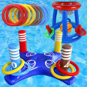 Juego Inflable De Lanzamiento Para Piscina 12 Piezas Azul Azul