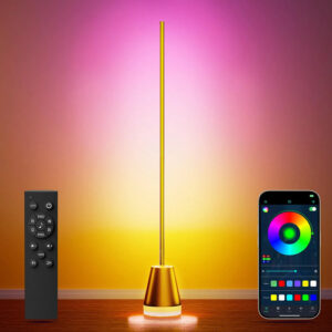 Lámpara De Pie Moderna Dorada Con Mando A Distancia 43 Cm Dorado Color De La Estructura