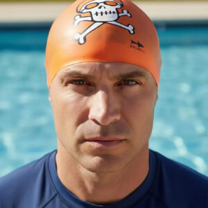 Gorra De Natación Unisex Silicona Impermeable Color Naranja Jack Diseño De La Tela Talla