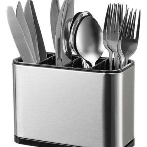 Organizador De Cubiertos De Acero Inoxidable 4 Compartimento Plata