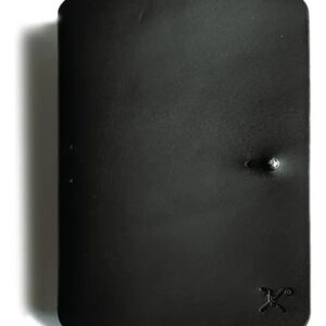 Cartera De Piel Hecha A Mano Para 2 Pasaportes Unisex Negra Negro Clásico Diseño De La Tela