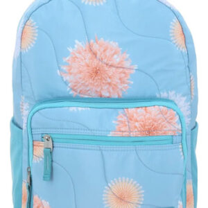 Mochila Azul Floral De Día Para Adultos De Poliéster Azul Diseño De La Tela