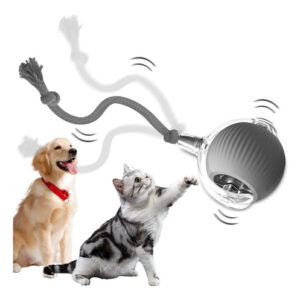 Pelota Interactiva Giratoria 360 Juguete Para Gatos Y Perros Gris