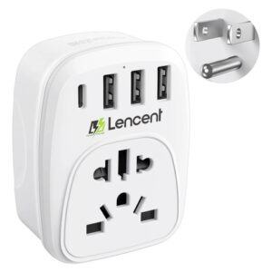 Adaptador De Enchufe Mundial 3 Usb-a 1 Tipo-c Para Viajes