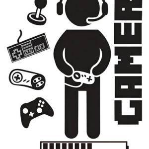 Pegatinas De Pared Videojuegos Para Habitación De Niños Negro