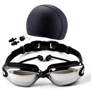 Gafas De Natación Antiniebla Protección Uv Cómodas Para Adul Negro