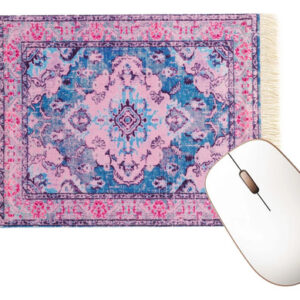 Alfombrilla De Mouse Estilo Persa Única Azul Rosa Color Diseño Impreso