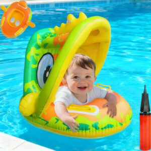 Flotador De Piscina Para Niño Con Toldo Protección Solar Upf Color 2