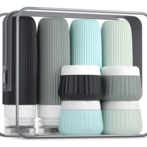 Paquete De 8 Botellas De Viaje Silicona A Prueba De Fugas Negro-gris Nombre Del Diseño