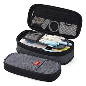 Estuche Para Lápices Expandible Negro De Lona 22x10.5x6.5 Cm