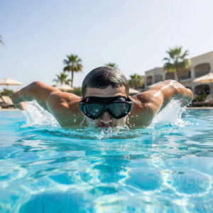 Goggles De Natación Unisex Silicon Negro Protección Uv Ajust Negro