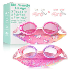 Juego De 2 Anteojos De Natación Para Niños 3-14 Años Rosados Rosa Y Púrpura