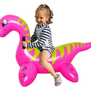 Balsa Flotante Dinosaurio Rosa Piscina Playa 135x75 Cm Para Rosa