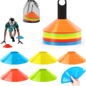 Set De 60 Conos De Entrenamiento Para Fútbol En Colores Vivo Rojo, Amarillo, Azul, Verde Y Naranja