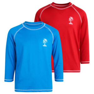 Camisetas De Natación Para Niños Paquete De 2 Con Protección Royal/crimson Red Diseño De La Tela Niños Pequeños