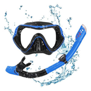 Gafas De Buceo Y Snorkel Para Adultos Visión 180 Antifugas Azul Oscuro