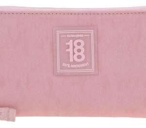 Cartera Rosa Mujer Triple Compartimento Cierre 3x20x10 Cm Color Diseño De La Tela