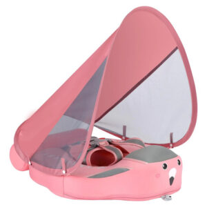 Flotador Para Bebé Ajustable Con Toldo Rosa Y Cola De Nataci Rosado, (classical Pink)