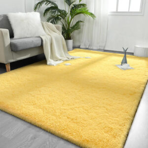 Alfombra Amarilla Grande 120 X 180 Cm Suave Antideslizante 0 Cm A-amarillo