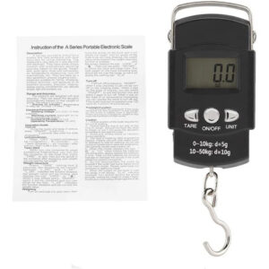 Báscula Digital Colgante 50 Kg Precisión Lcd Retroiluminada Negro