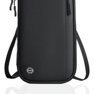 Cartera De Viaje Para Pasaporte Con Bloqueo Rfid Negro 23 Cm Color Diseño De La Tela