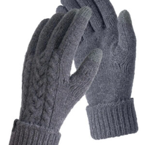Guantes De Invierno Mujer Lana Merino Con Puños Plegables Gris Talla Diseño De La Tela