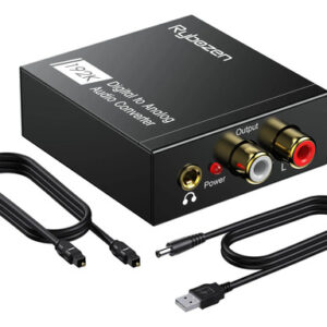 Convertidor De Audio Digital A Analógico 192 Khz Rca 3,5 Mm Negro