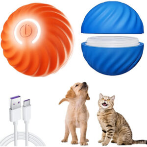 Pelota Interactiva Para Perros Y Gatos Mediana Azul Naranja Azul/naranja