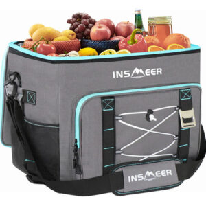 Hielera Portátil Grande 90 Latas Aislada Ligera 55 L Gris Gris