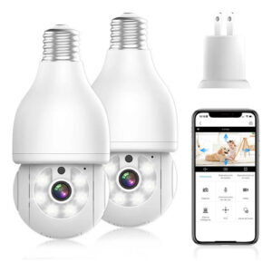 Foco Con Cámara De Seguridad Wifi 2mp 360 Visión Nocturna 2pcs