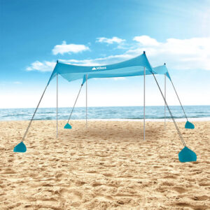 Toldo Portátil Playa Upf 50 Resistente Al Viento 9 M² Sombra