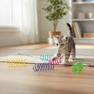 Resortes De Juguete Para Gatos 40 Piezas Coloridos Flexibles Amarillo, Verde, Rosa Y Azul