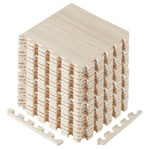 Tapete De Ejercicio Antideslizante Grueso 24 Cuadrados 2m² G. 24 Pies Cuadrados (24 Azulejos) - Luz De Madera De Nogal