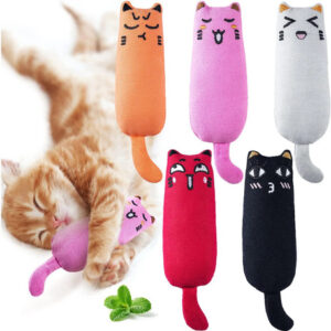 5 Juguetes Catnip Creativos Para Gatos Rellenos Suaves Naranja, Blanco, Rosa, Negro, Rojo