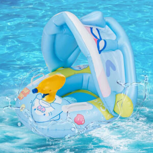 Flotador Inflable De Piscina Para Niño Tiburón Azul Con Told Azul