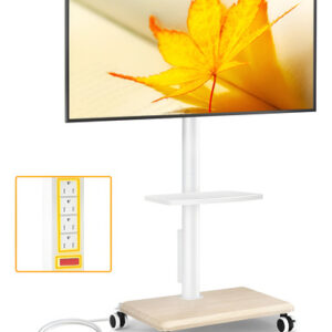 5rcom Soporte De Tv Rodante Con Toma De Corriente Para Tel Color