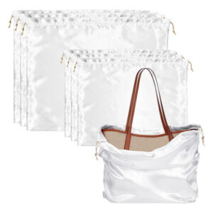 Bolsas De Almacenamiento Con Cordón 6 Piezas 42x33cm Y 40x50 Blanco