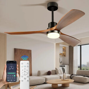 Ventilador De Techo Moderno 52in Con Luz Y Control Remoto 50 0 Mm Frecuencia Color De La Estructura Color De Las Aspas Material De Las Aspas 0