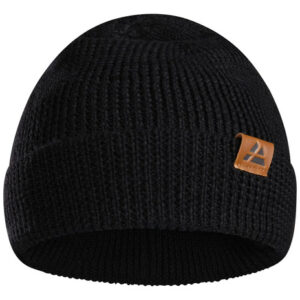 Gorro De Lana Merino Beanie Suave Y Elástico Invierno Negro