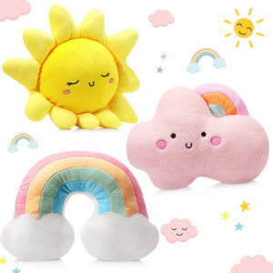 Cojines Decoración Bebé 3 Piezas Felpa Estrella Luna Nube Estilo Bonito
