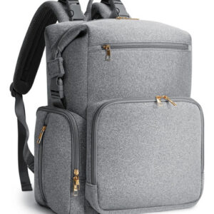 Mochila De Pañales Grande Neopreno Gris Con Cambiador 15 Bol Gris Diseño De La Tela