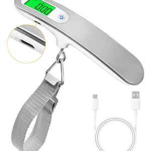 Báscula Digital De Equipaje Portátil Hasta 50 Kg Con Correa Silver