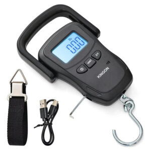 Báscula De Equipaje Digital Recargable 50 Kg Portátil Fácil Black