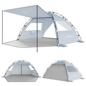 Tienda De Campaña Playa 4-6 Personas Protección Uv 50 Portát Plateado