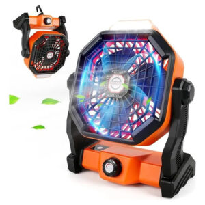 Ventilador Portátil Recargable 7800mah Naranja Silencioso Le Naranja