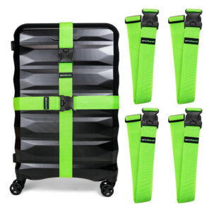 Paquete De 4 Correas De Equipaje Aprobadas Por La Tsa Verde Nombre Del Diseño