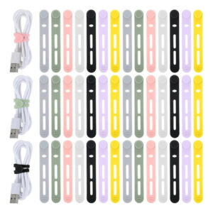 Organizador De Cables Silicona 42 Piezas Multicolor Ajustabl Multicolor