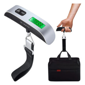 Báscula Digital De Equipaje Portátil 50 Kg Pantalla Lcd Plat Plata